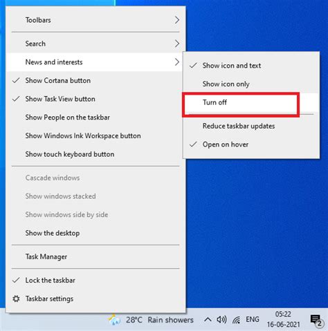 How To Show Edge Web Widget In Windows 10 Taskbar D2f