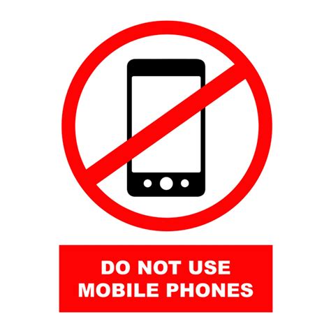 Sign Mobile Phone Do Not Use A4 Laminated Dental Products