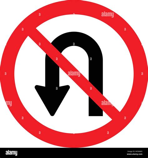 No U Turn Road Sign Vector Illustration Stock Vector Image And Art Alamy