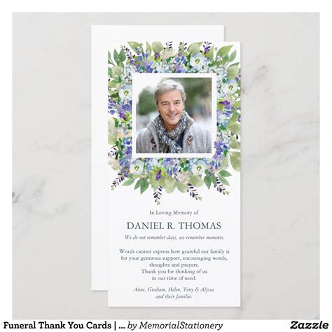 Funeral Thank You Cards Purple Florals 3 Funeral Thank