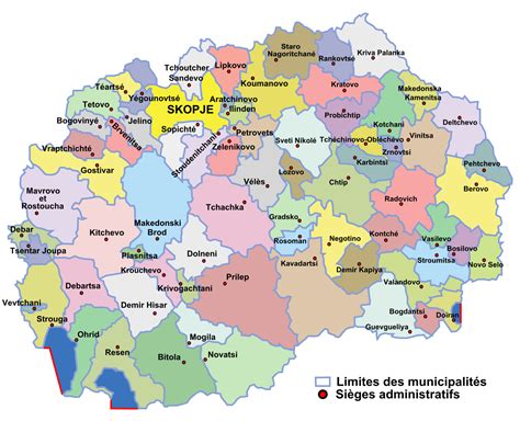 North Macedonia Administrative Municipalities Map