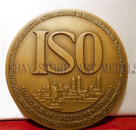 1952 Rare Liberty New York Usa Iso American Intl Standards Medal Maco Ebay