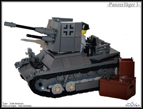This set measures 5.50 inches long and 2.80 inches wide. Lego ww2 -PanzerJäger I- | Yes! it is actully a new tank ...
