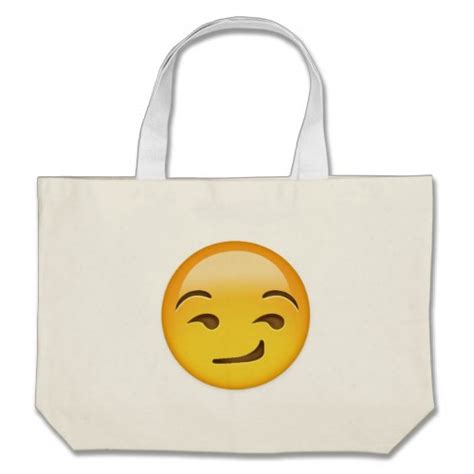Smirking Face Emoji Large Tote Bag Emojiprints