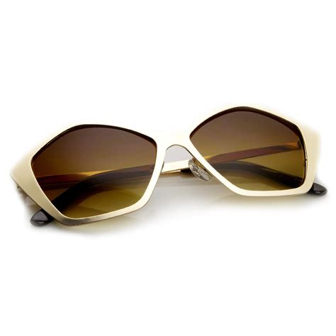 trendy oversize fashion metal hexagon frame sunglasses zerouv