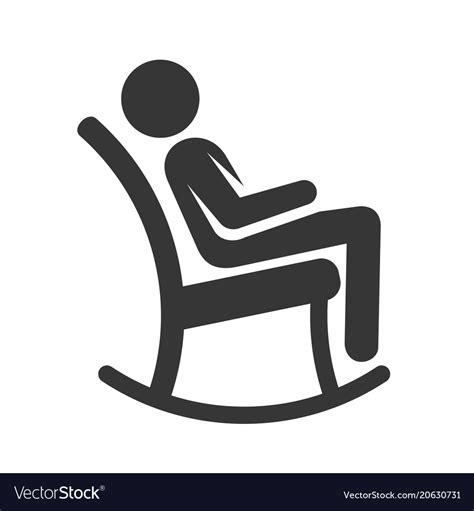 Man In Rocking Chair Icon Royalty Free Vector Image