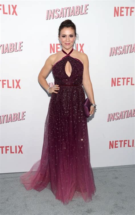 Actress Alyssa Milano Attends Netflixs Insatiable Season 1 Alyssa Milano Marchesa Notte
