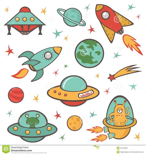 Outer Space Elements Set Stock Vector Illustration Of Fantastic 31479935