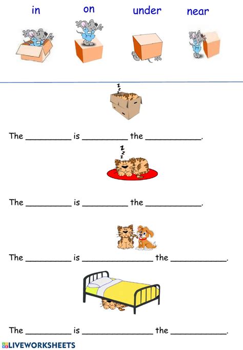 In On Under Near Super Easy Prepositions Worksheet