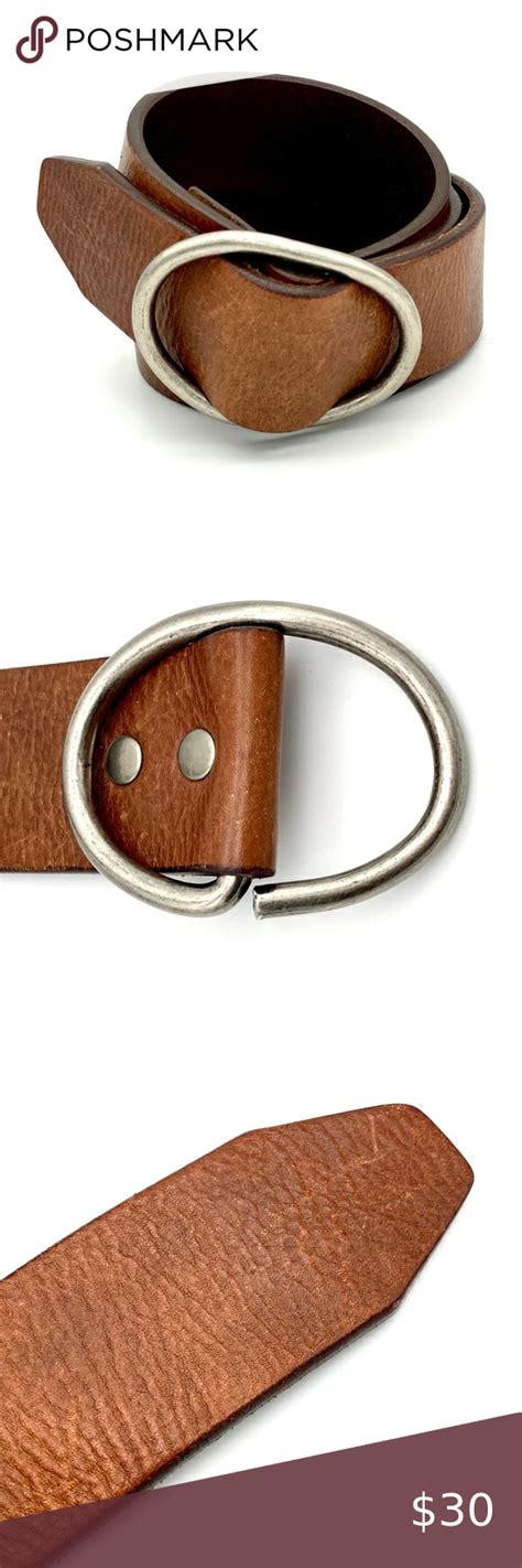 J Crew Leather Belt Adjustable Silver Buckle Genuine Leather Belt