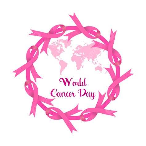 World Cancer Day Vector Design Images Cancer Ribbon Circle World Day