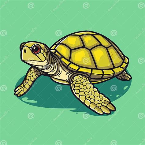 Sea Turtle Turquoise Oceanlife Cartoon Vector Art Stock Vector