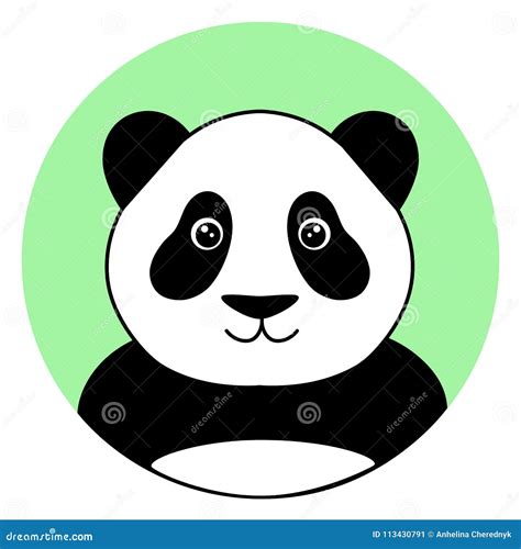 Funny Cartoon Cute Fat Panda Bear Illustration Royalty Free