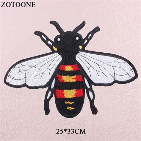 Zotoone Animal Iron Bee Patches For Clothing Sew On Big Back Patch