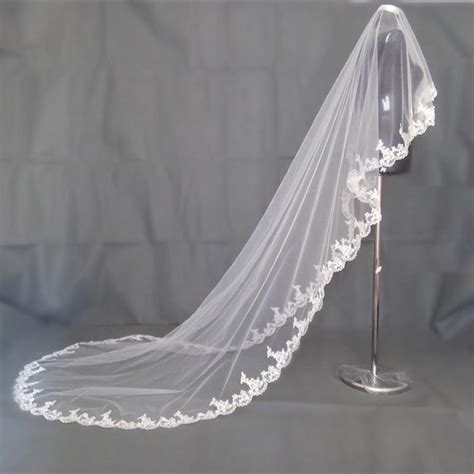 Layer One White Ivory Chapel Length Simple Elegant Wedding