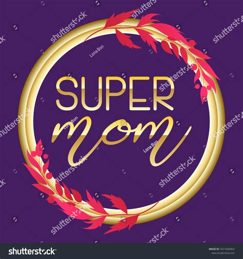 Super Mom Text Design Realistic Style Stock Vector Royalty Free