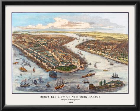 New York City Ny 1850 Vintage City Maps