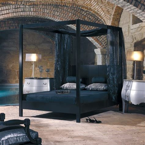 Modern Black Four Poster Bed Juliettes Interiors Black Canopy Beds