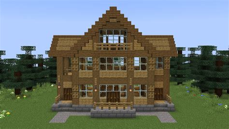 Minecraft How To Build A Wooden Log House Youtube