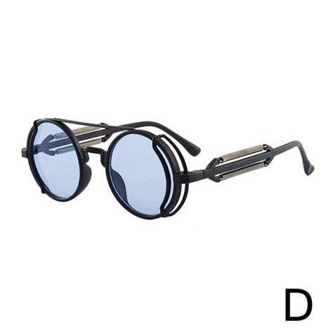 retro steampunk sunglasses round polarized metal frame circle colored lenses sun glasses uv400