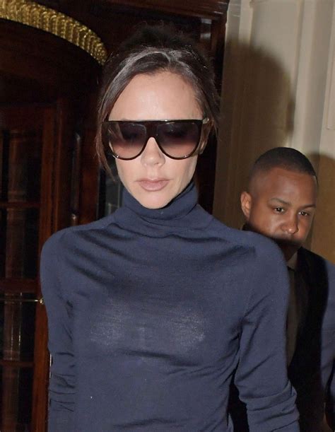 victoria beckham see thru blouse while out in london