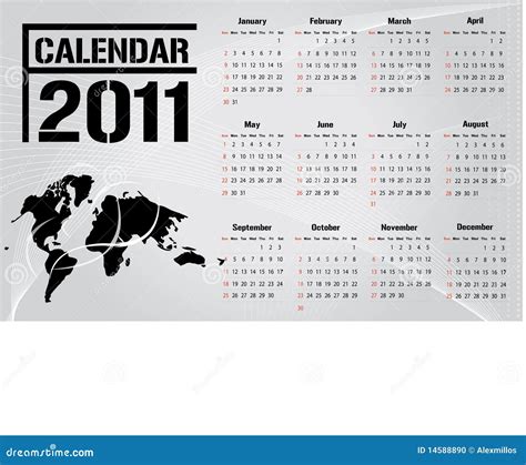Calendario 2011vettore Illustrazione Vettoriale Illustrazione Di