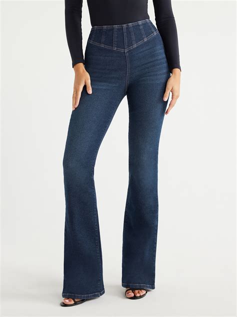 Sofia Jeans Womens Melisa Curvy Flare Super High Rise Corset Jeans 33