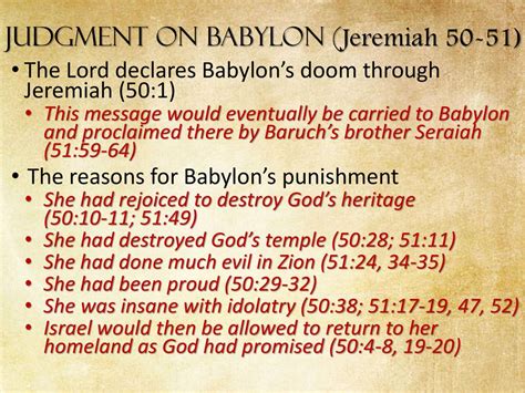 Judgment On Babylon Jeremiah 50 51 Ppt Download