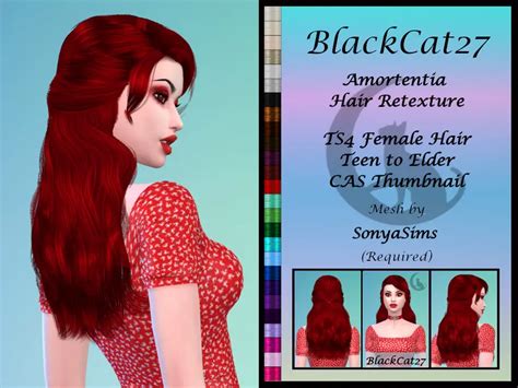 Sonyasims Amortentia Hair Retextured By Blackcat27 The Sims Resource