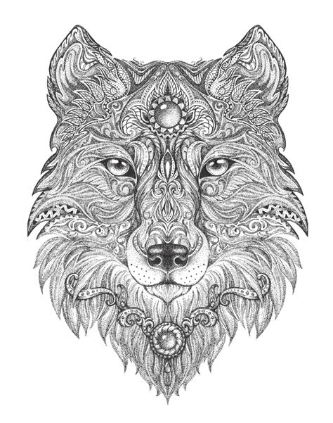 Get This Wolf Coloring Pages For Adults 75619