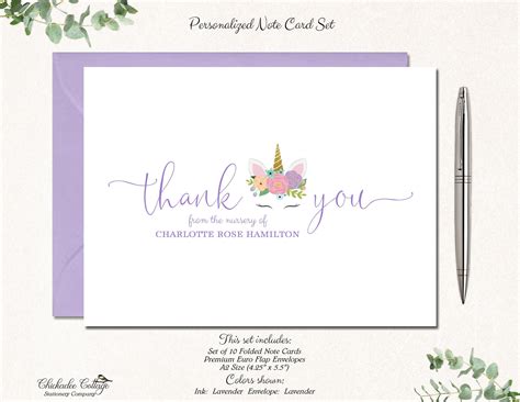 5 out of 5 stars. Unicorn Baby Shower Thank You Cards Baby Thank You Notes ...