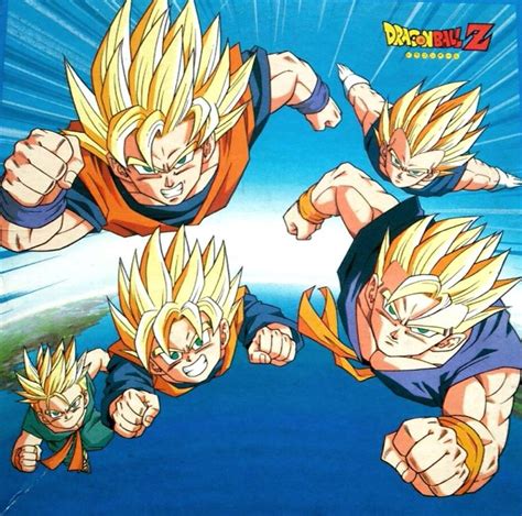 Vegeta Goku Trunks Gohan And Goten Dragon Ball Painting Dragon Ball Artwork Anime Dragon