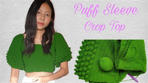 Puff Sleeve Crochet Puff Sleeve Crop Top Bobble Stitch By Indi Diy