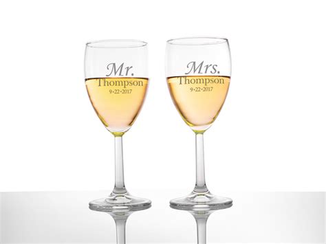 Wine Glass Wedding Wine Glasses Wedding Presents Etched Wine Etsy