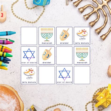 Printable Hanukkah Memory And Matching Game Instant Digital Etsy