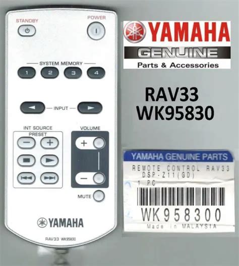 New Genuine Yamaha Rav Wk Receiver Remote Control Fits Rx Z Dsp Z Picclick