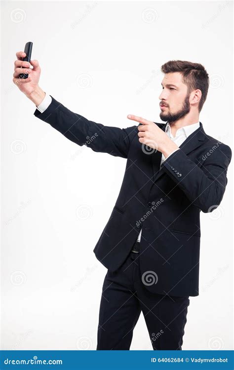 Businessman Doing Selfie Photo On Smartphone Stock Photo Image Of