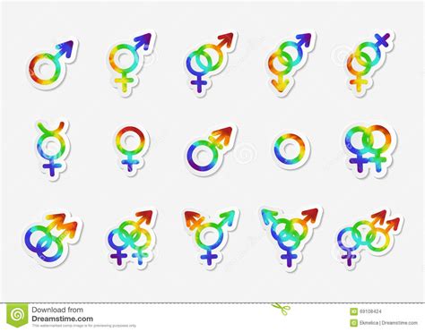 Gender Identity Icon Set Stock Vector Illustration Of Emblem 69108424