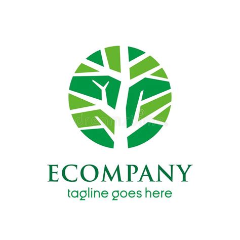 Leaves Eco Tree Logo Circle Shape Design Vector Template Eco Company