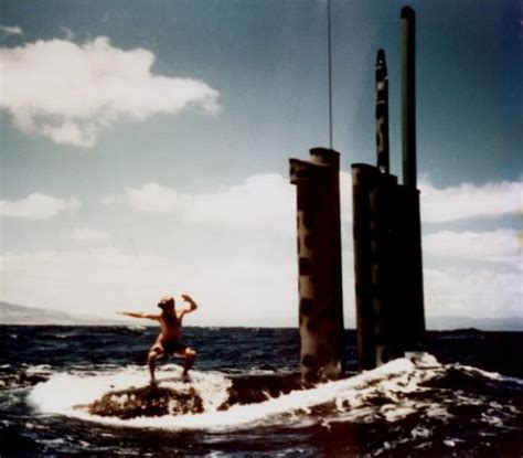 Nothing To See Here Just A Navy Seal Surfing On The Submerged Uss