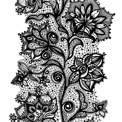 Download floral pattern lace stock vectors. Abstract Lace Ribbon Seamless Pattern. Vector illustration ...