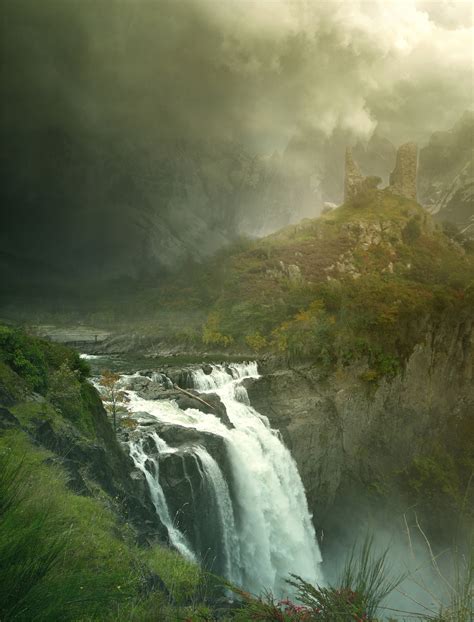 Fantasy Waterfall Scene Free Stock Photo Public Domain Pictures