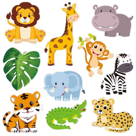 Buy 30 Pieces Zoo Animal Cutouts Safari Jungle Cut Outs For Baby Shower