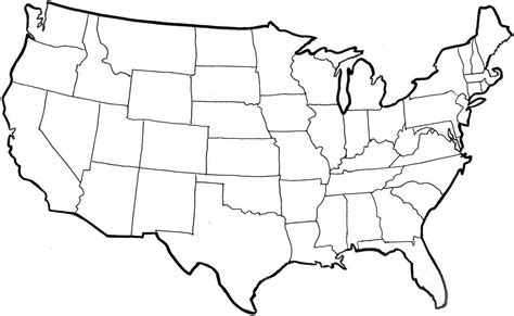 Free Printable Blank Map Of The United States Of America