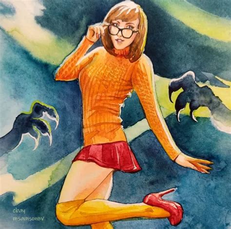 Sexy Velma Scooby Doo X Got Monsters Original Art Pinup By