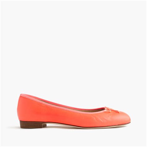 Jcrew Leather Kiki Ballet Flats In Electric Red Red Lyst