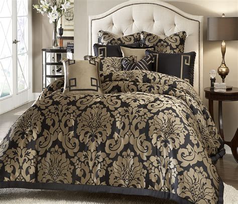 Black And Gold Comforter Set Comforter Set Gold Jacquard King Bedding