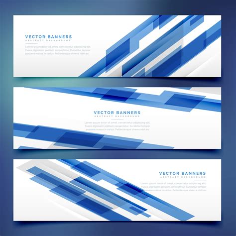 Abstract Blue Banners And Headers Template Download Free Vector Art