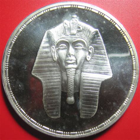 1987 egypt 5 ounces 5oz silver proof tutankhamun king tut ruler ancient