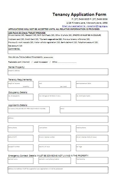 Free 50 Tenancy Application Forms In Pdf Ms Word